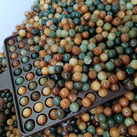 Perles en vrac UJBOX en bois de Bodhi rayé vert naturel, différentes tailles, pour bracelets DIY, chapelets de prière, fournitures de bijoux