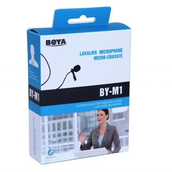 BOYA Microphones By-M1 Compact Smartphone Camera DSLR Lavalier Microphones for iPhone Android Samsung Sony Nikon