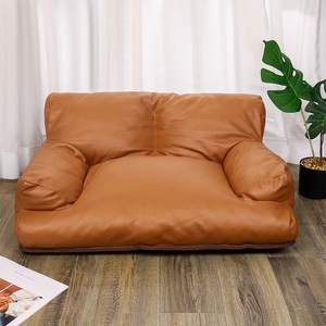 2025 çevre dostu hakiki deri büyük ölçekli köpek yatağı yavru ev çekyat kaymaz sırt desteği dikdörtgen klasik moda - Product Image 3