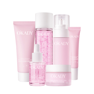 Logo personnalisé Soin de la peau éclaircissant à la fleur de pêcher rose <span class=keywords><strong>Ensemble</strong></span> de soins de la peau anti-rides blanchissant au nicotinamide - Product Image 5