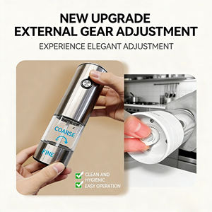 Professionelle Edelstahl-Handmühle für Pfeffer und Salz, Einstellbar und Nachfüllbar für den Restaurantbedarf - Product Image 3