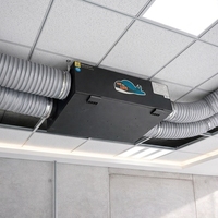 Ventilateur de récupération de chaleur ERV moderne monté au plafond, 200 m³/h, pour villa, maison résidentielle et petit bureau