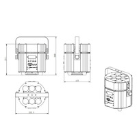 9X10W RGBWA UV 6 en 1 inalámbrico DMX512 LED PAR alimentado por batería Led Uplight con estuche de vuelo