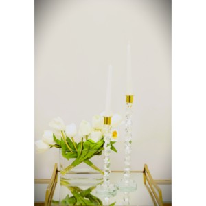 HMS 14 \ "chiaro e oro Geo stack cristallo conico candelabro elegante tavolo di cristallo portacandele - Product Image 6