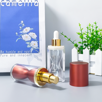 Sérum cosmétique avancé personnalisé de 30 ml en acrylique écologique double couche en forme de sablier, imprimé à l'écran