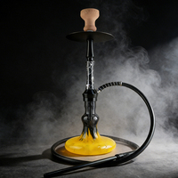 Ensemble chicha jaune à base unique, cachimbas à tube unique, 55 cm, grand fumée, sheesha hukkah pour bar KTV