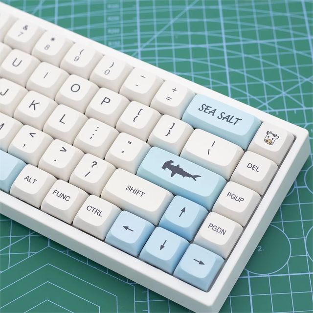 139 Keys DYE SUB Cherry MX Japanese Sea Salt XDA Profile PBT Keycaps for DIY Custom Mechanical Keyboard