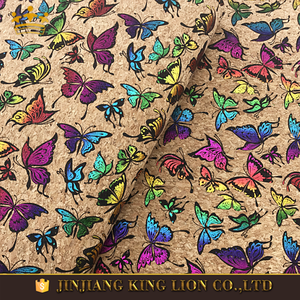 Tissu en cuir de <span class=keywords><strong>liège</strong></span> naturel imprimé avec support tricoté, motif fini pour sacs à main, chaussures, textiles de maison - Anti-moisissure - Product Image 5