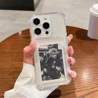 Étui de téléphone transparent avec porte-cartes pour iPhone 17 Pro Max 11 12 13 14 15 16 Pro Max Air 7 8 Plus XR XS SE 2020 SE 2022