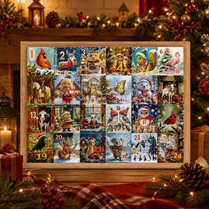 Calendario de Adviento Navideño Personalizado, Rompecabezas de 1000 Piezas, 24 en 1, Cartón Blanco, Impresión HD, Corte de Precisión, Acabado Mate, Caja de Regalo OEM - Product Image 3