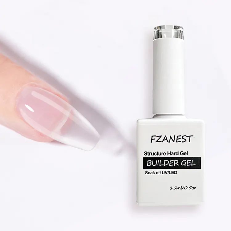 FZANEST clear hard gel nail builder in in a 15ml Bottle Led UV soak off extension gel