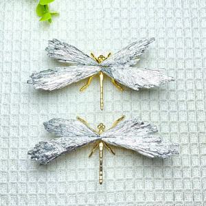 Vente en gros de pierres naturelles Aura, tourmaline noire, <span class=keywords><strong>libellule</strong></span>, abeille, arc-en-ciel violet <span class=keywords><strong>bleu</strong></span>, argent électroplaté, pour la décoration de la maison - Product Image 4