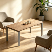 Table basse simple de 120 cm de long, bureau rectangulaire durable et économique pour la réception de bureau