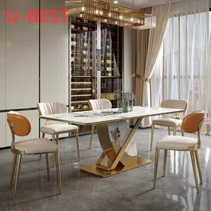 U-BEST tipo italiano marmo stile Rock Plate tavolo da pranzo Desktop moderno per ristoranti cafe sala da pranzo Set di mobili