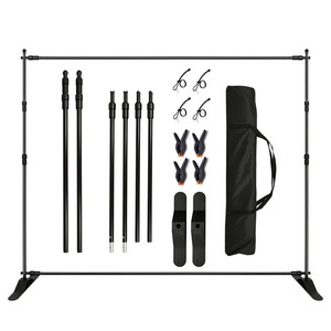 Support de <span class=keywords><strong>photographie</strong></span> télescopique 3,3 m x 3,3 m, <span class=keywords><strong>grand</strong></span> <span class=keywords><strong>format</strong></span>, toile de fond répétitive pour bannière publicitaire, accessoires de studio photo - Product Image 1