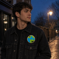 Patch brodé personnalisé en chenille à thermocoller Planètes Terre Saturne Mars Galaxie Espace pour veste, sac à dos, sac