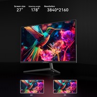 Moniteur PC plat IPS 27 pouces 4K 75Hz Ultra Haute Définition Anti-Lumière Bleue Large Gamme de Couleurs Temps de Réponse de 8 ms