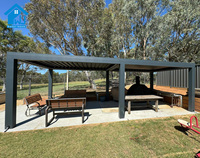 Bioclimatic 5x3 kits de pergola extérieur persienne toit jardin Pergola cadre en alliage d'aluminium arc en bois métal verre matériel Gazebo