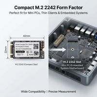 SSD M.2 SATA 2242 Daya Tahan Tinggi 500MB/s Penyimpanan Flash Berumur Panjang untuk Mini PC & Sistem Tertanam