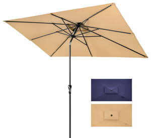 Per <span class=keywords><strong>Outsunny</strong></span> moderno rettangolare <span class=keywords><strong>giardino</strong></span> ombrello manovella apertura caffè impermeabile <span class=keywords><strong>mobili</strong></span> <span class=keywords><strong>da</strong></span> esterno - Product Image 1