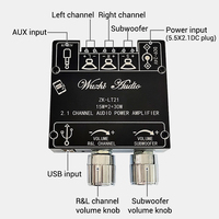 Module de carte d'amplificateur de haut-parleur audio ZK-LT21 WUZHI Audio 2.1 canaux Subwoofer 15W + 15W + 30W Support APP USB Playlist Fonction