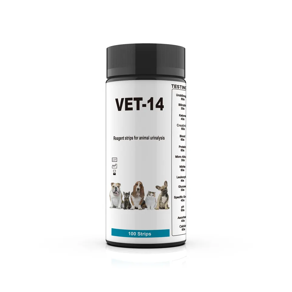 Customized 1-14 Parameters Pet Urine test Strips, Pet Urine Reagent Strips for Dogs Cats