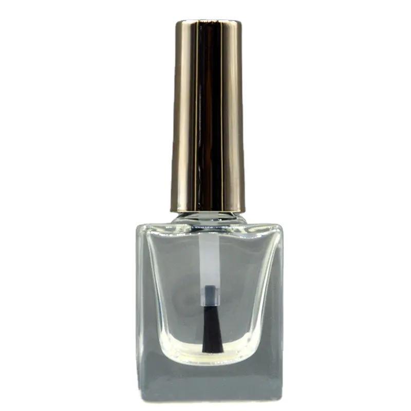 Garrafa de esmalte de unha luxuosa transparente, 8ml, 10ml, 15ml, garrafa de vidro com escova