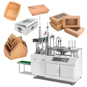 Disposable Take Away Lunch Container Carton Forming Machine Fast Food Packing Paper Box Making Machine