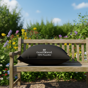 Cojín de Exterior OxontDorod Negro Rectangular 100% Poliéster, Cojín de Jardín para Todas las Estaciones, Tejido - Product Image 2