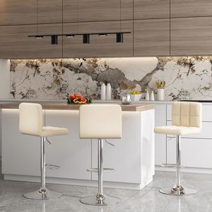 Tabouret de bar moderne réglable en hauteur avec dossier pour la maison, le comptoir d'accueil et la caisse, tabouret haut simple - Product Image 4