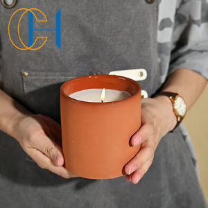 Pots à bougies en terre cuite faits à la main, récipients à bougies en argile, élégants supports de bougies rustiques pour salon, chambre et table. - Product Image 6