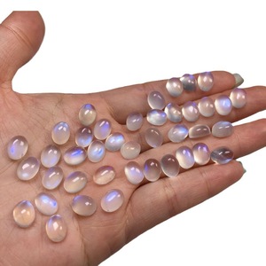 Piedras Preciosas Naturales Sueltas al por Mayor, Piedras de Cabujón de <span class=keywords><strong>Piedra</strong></span> Lunar con Destello Azul Intenso en Forma Ovalada para la Fabricación de Joyas - Product Image 5