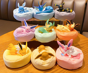 Anime japonais, 9 pièces/boîte, série Pokemoned Sleeping Eevee, boîte <span class=keywords><strong>mystère</strong></span>, figurines d'action en PVC, jouets miniatures décoratifs - Product Image 2
