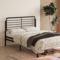 Cadre de lit en fer contemporain à profil bas, tête de lit simple uniquement, lit en métal pour appartement, chambre d'amis, plusieurs tailles disponibles