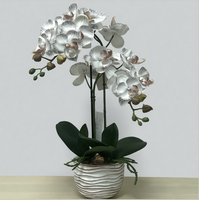 Kit de construction de mini-bonsaï en forme de fleur d'orchidée, plante artificielle en pot, briques décoratives, cadeaux pour la décoration