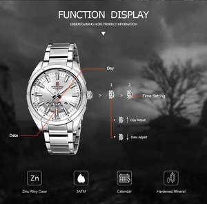 <span class=keywords><strong>NAVIFORCE</strong></span> <span class=keywords><strong>9038</strong></span> Reloj de pulsera de cuarzo de lujo para hombre Impermeable Acero inoxidable Casual Business & Sport Style con 41mm de diámetro de esfera - Product Image 5