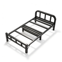 Cadre de lit simple pliable robuste en métal, portable et peu encombrant, pour chambre à coucher, maison, hôtel