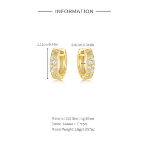 Aros Geométricos Clásicos de Plata de Ley S925 con Circonita Blanca CANNER Gold para Mujer - Product Image 6