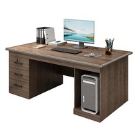 Bureau de direction moderne et minimaliste 2026 avec chaise, style panneau bois, fabriqué en Chine