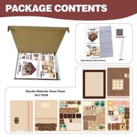 Puzzles de construction miniatures en bois 3D DIY, kits de maison de poupée miniature avec salon confortable, décoration artisanale pour la maison