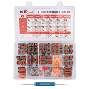 JRready-Kit de conectores DTM ST6332, conectores DTM resistentes al agua, color gris, 2, 3, 4, 6, 8, 12 Pines, tamaño 20, de 16-22AW