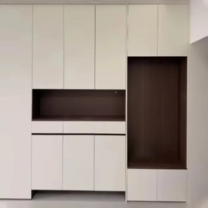 Meuble à chaussures intégré sur mesure pour entrée, unité tout-en-un avec siège, patères et étagères à chaussures - Product Image 3