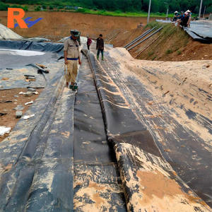 Membrane HDPE <span class=keywords><strong>6</strong></span>% Noir de Carbone Protection UV Géomembrane pour l'Évacuation des Eaux Pluviales Traitement des Déchets de Lixiviation en Mine d'Or - Product Image 4