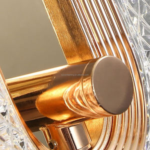 مصابيح حائط كريستالية حديثة من Lampara De LED معدنية ذهبية 3CCT من التصاميم الداخلية مصباح حائط إضاءة فاخر للفيلا - Product Image 4