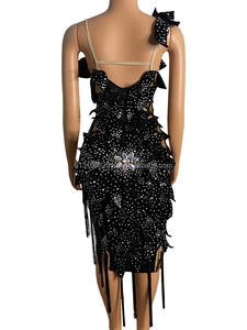 Hedgehog Full Diamond Tight <span class=keywords><strong>Sexy</strong></span> Tassel Irregular Vestido largo Anfitrión Fiesta Discoteca Bar Traje de actuación - Product Image 3