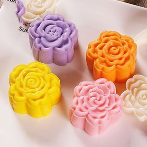 Biscuit Hand Pressure Mooncake Molds Tool Food-Grade Plastic Flower Shaped Mold for Mung <b>Bean</b> Cake and Snow Skin <b>Baking</b> - Product Image 2