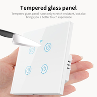 Interruptor de Pared Inteligente Tuya WiFi, Interruptores de Luz Inteligentes para el Hogar, Panel Táctil, Control Remoto, Interruptores Eléctricos Inteligentes de Pared de Vidrio