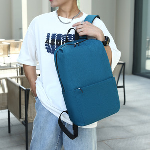<b>Student</b> <b>Backpack</b> 15 Inches Solid Color Unisex Leisure Travel Water Resistant Canvas Bag - Product Image 2