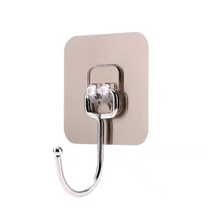 Transparent Large Wall Mounted <b>Hook</b> Chrome Finish Heavy Duty Adhesive <b>Hooks</b> For <b>Kitchen</b> Bathroom Storage - Product Image 3