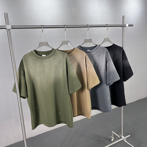 Camiseta Extra Grande de Algodón Lavado Estilo Vintage con Características Transpirables y Amigables con la Piel, Top Moderno de Manga Corta - Product Image 2